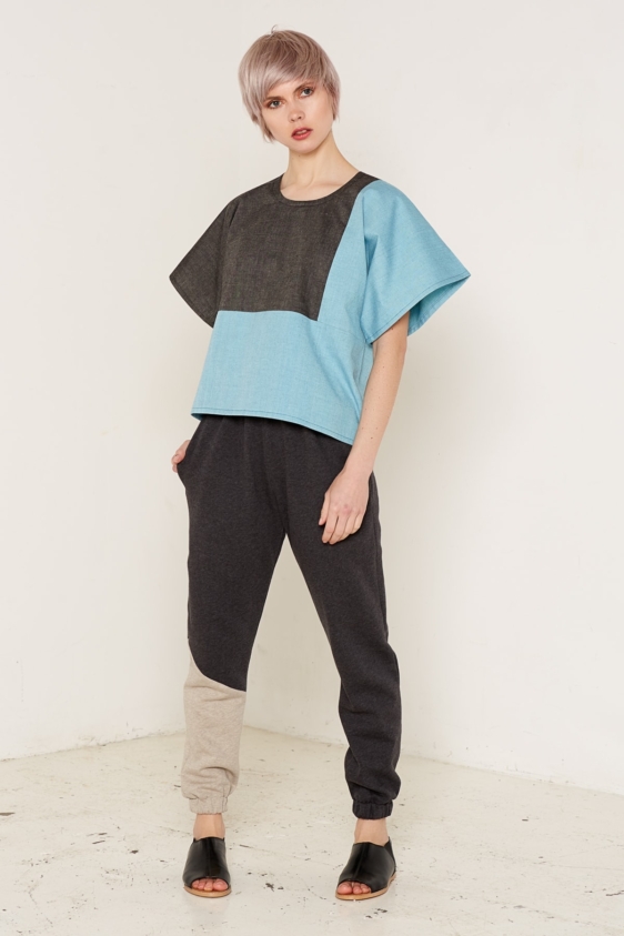 Mars Top (Grey and Aqua) - Image 2