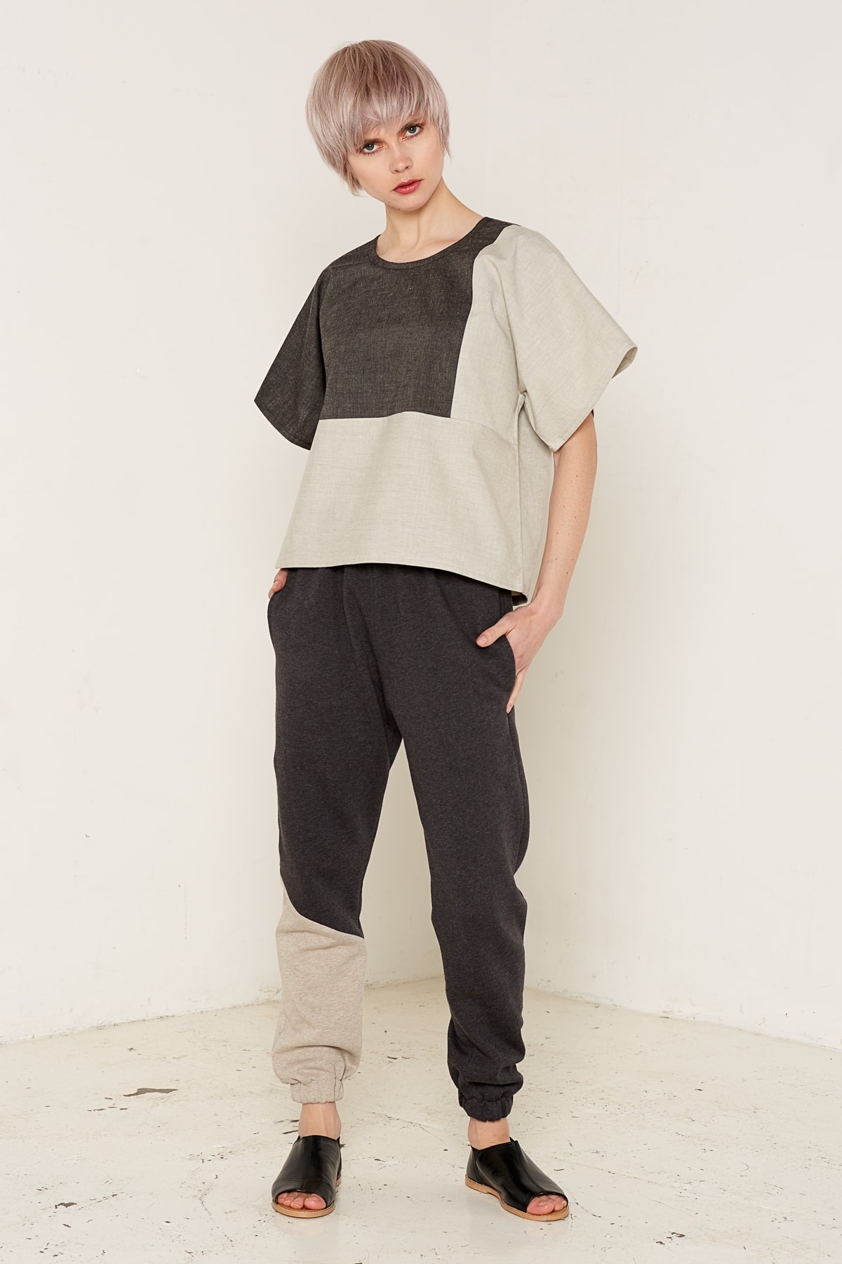 Mars Top (Grey and Beige) - Image 2
