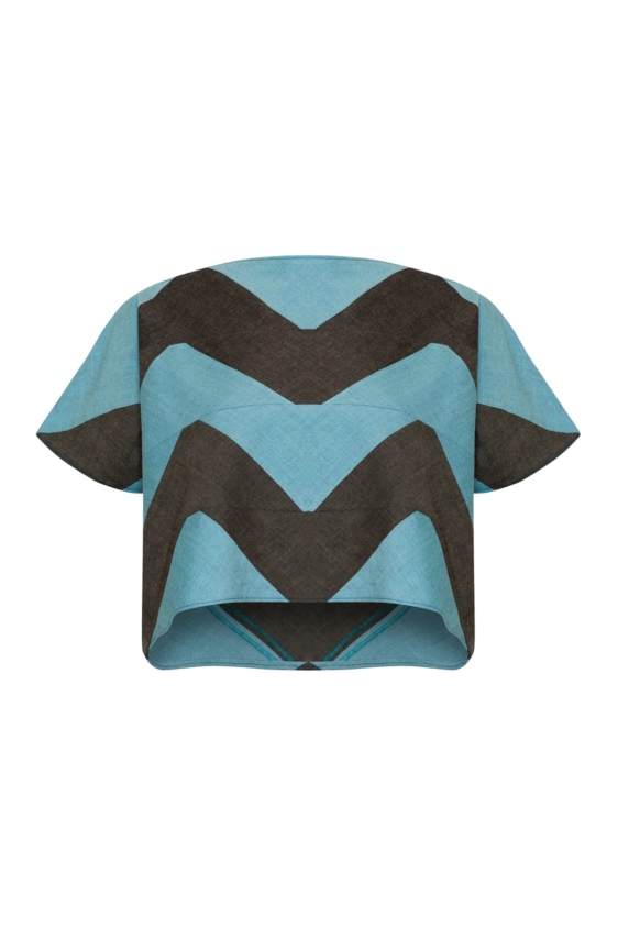 Namaka Top (Grey and Aqua) - Image 4