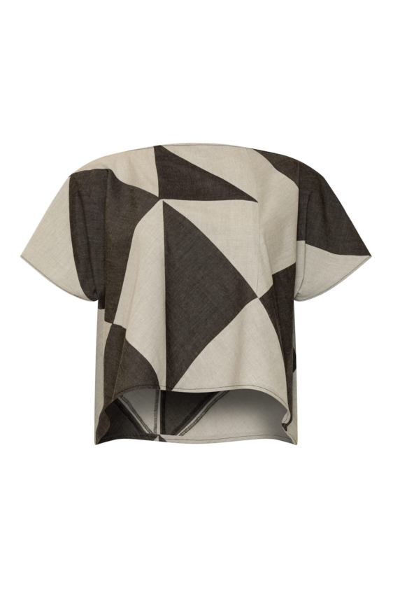 Rhea Top (Grey and Beige) - Image 4