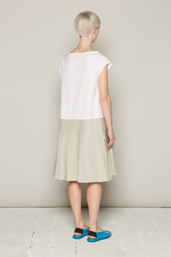 Brigit Dress (White & Beige) - Image 3