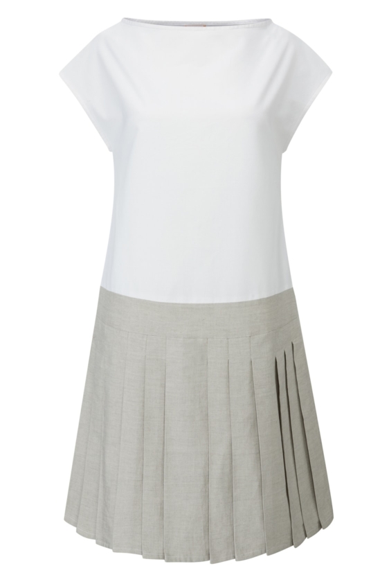Brigit Dress (White & Beige) - Image 4