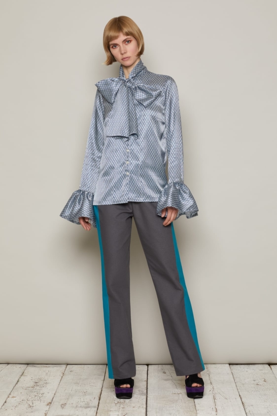 Heidi Blouse (Blue & White) - Image 2