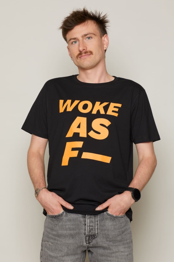 Woke As F T-Shirt (Black) - Image 5