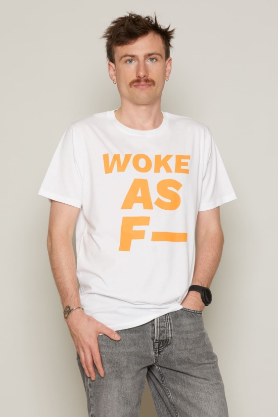 Woke As F T-Shirt (White) - Image 4