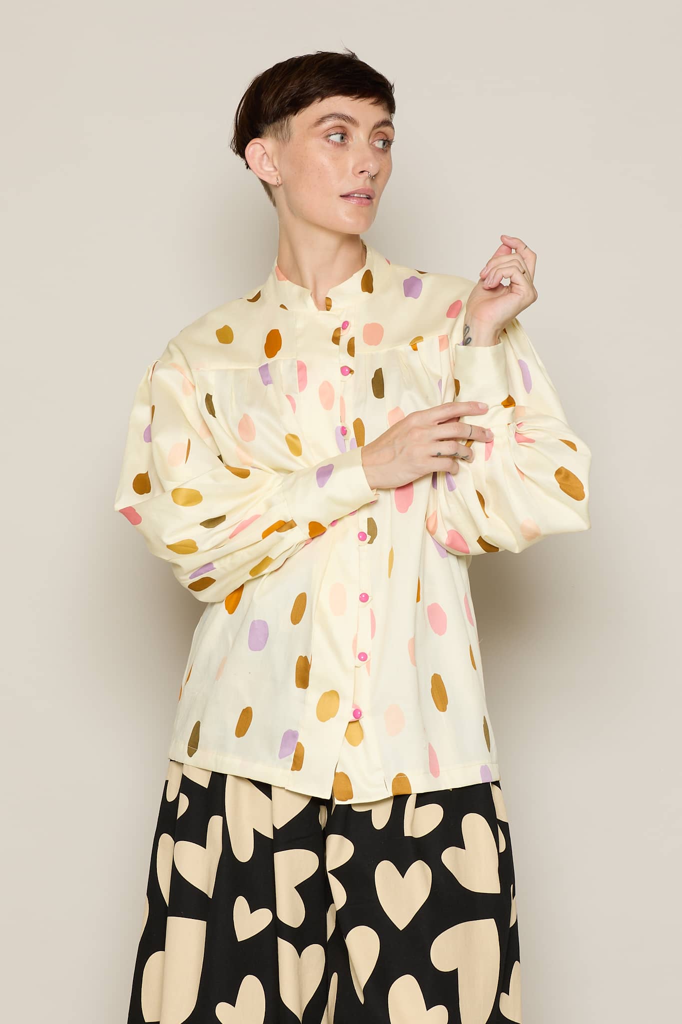 Beata Blouse in Cream Colour