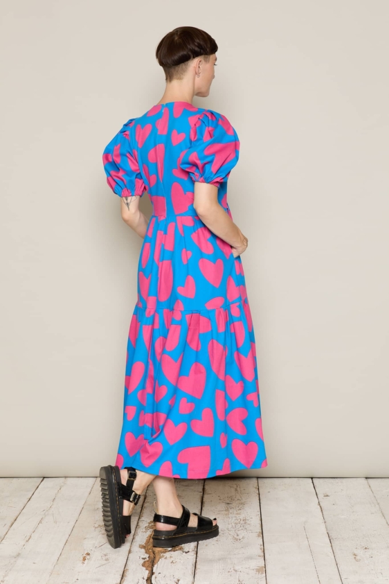 Bold Heart Puff Sleeve Olga Dress - Image 2