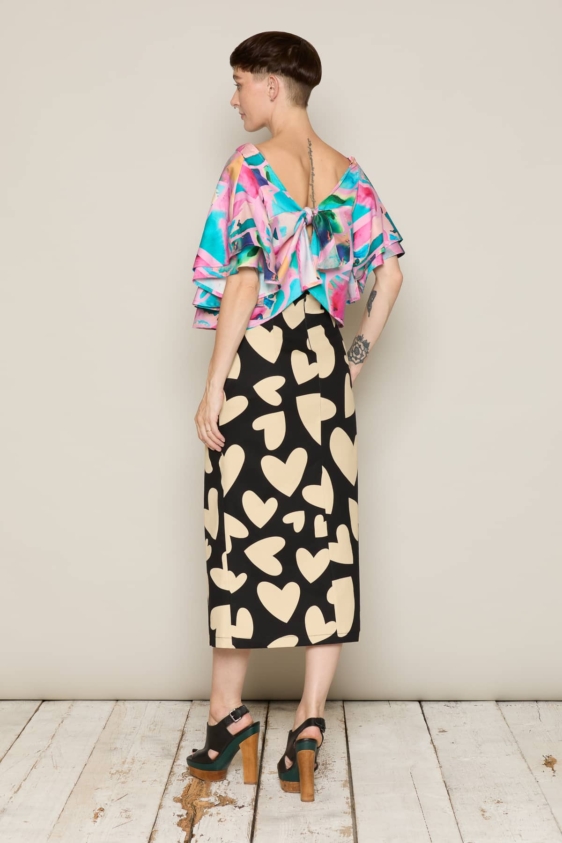 Abstract Flutter Sleeve Justyna Top - Image 2
